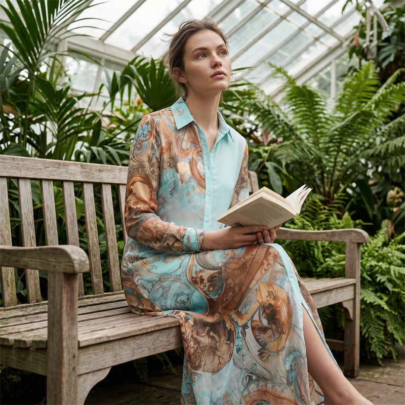 MARTINA | Vestido Camisero Boho Estampado